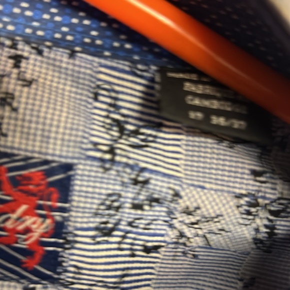 English Laundry Men’s Blue Checkered and Ivy Dress Shirt Size US 17 36/37 - Picture 2 of 9